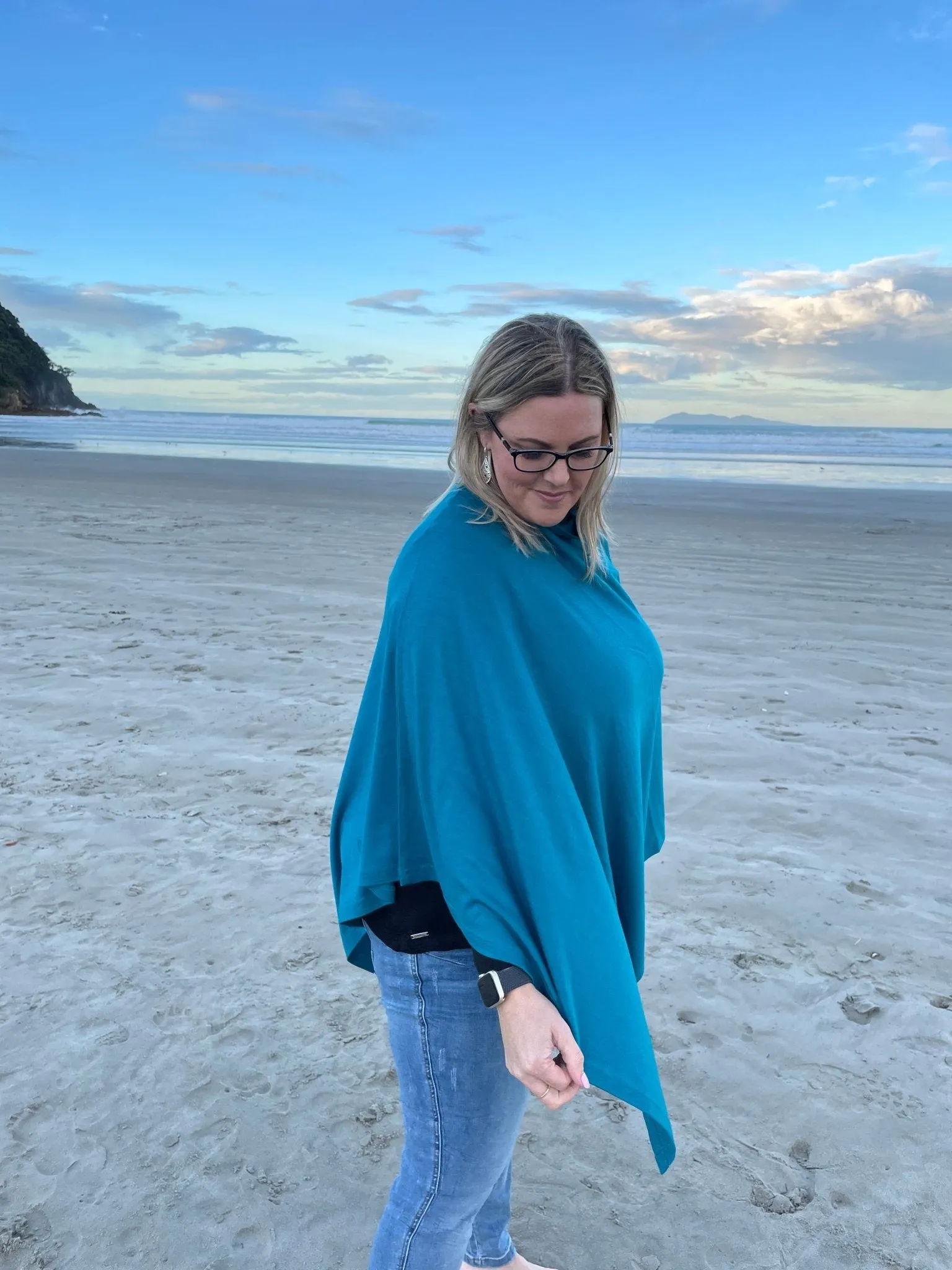 100% MERINO WOOL PONCHO EASY STYLE LAYER DRAGONFLY