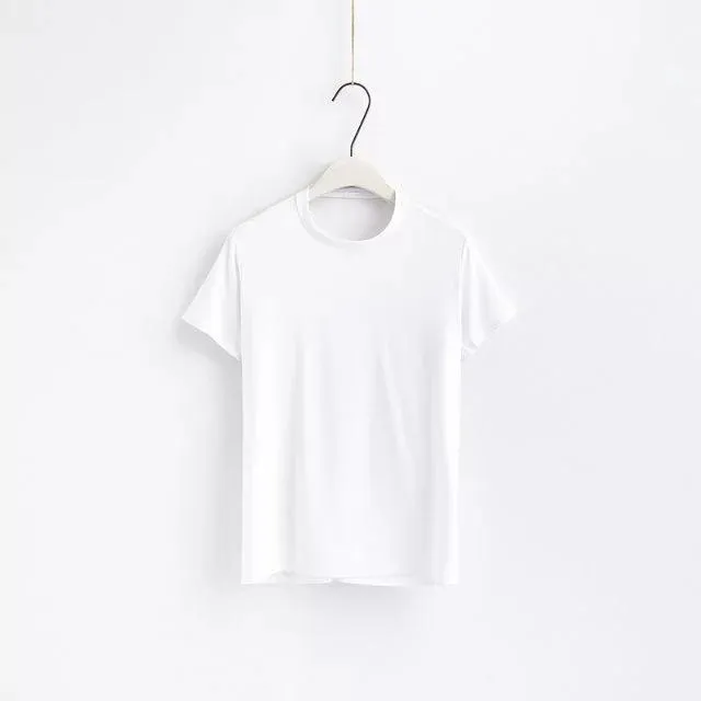 2018 new arrival Women sexy Leak back hanging neck T-Shirt