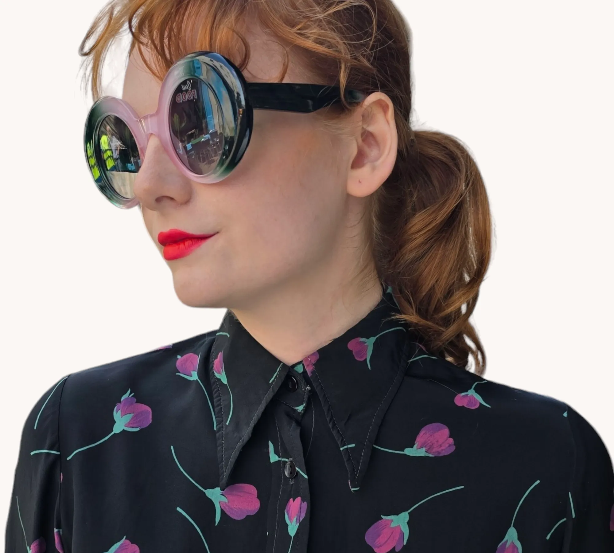 60s Style Shade -Pink/Green