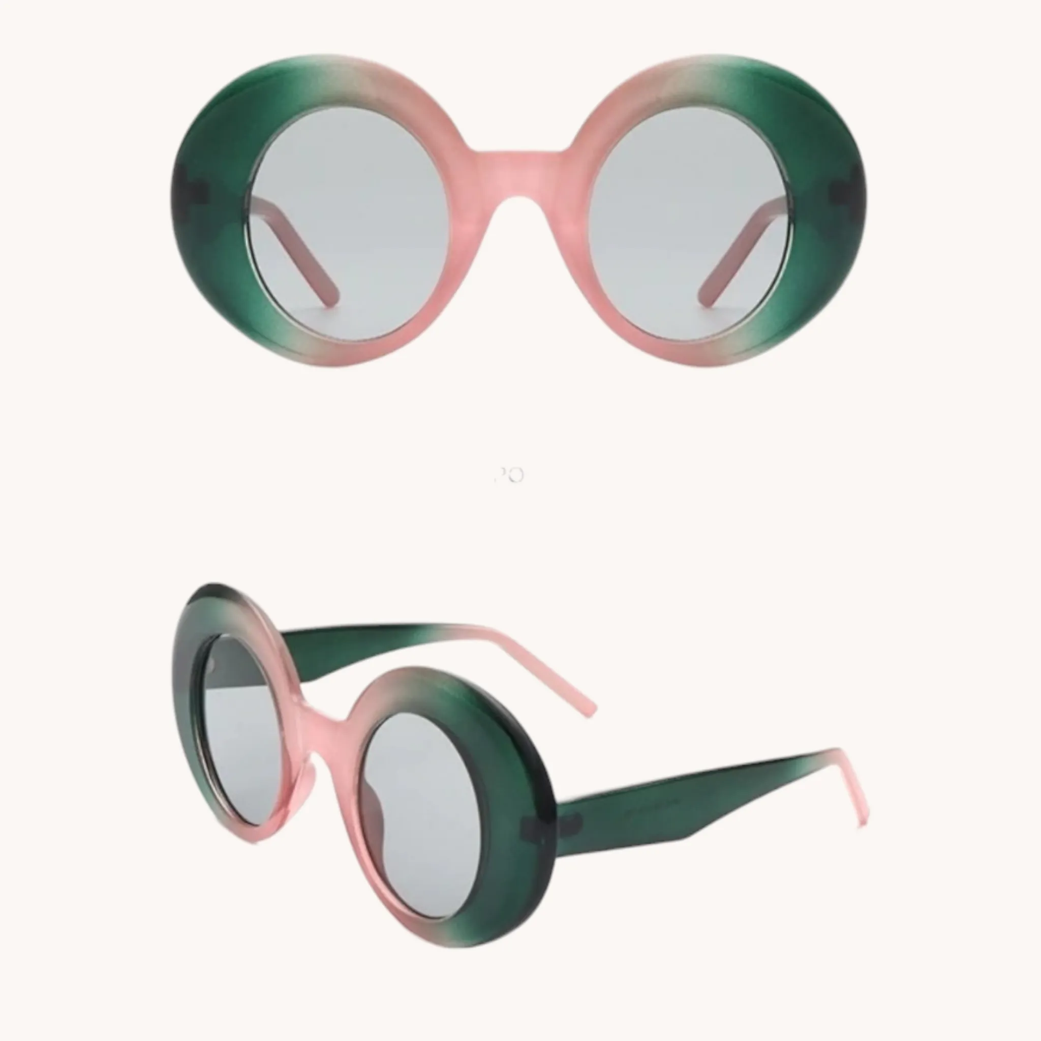 60s Style Shade -Pink/Green
