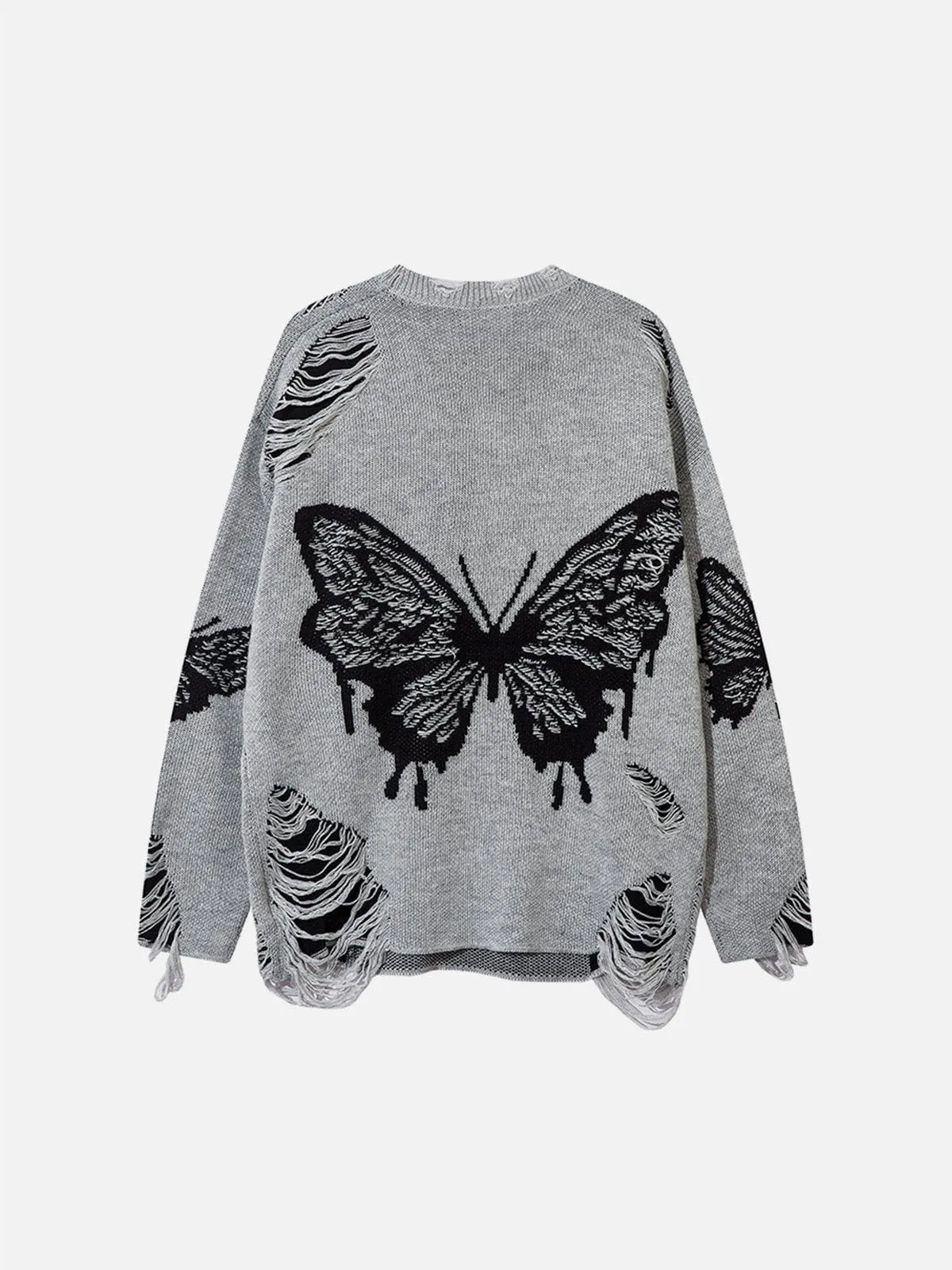Aelfric Eden Butterfly Jacquard Distressed Sweater