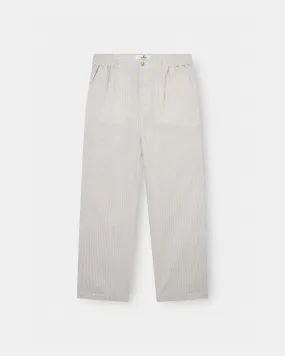 Baggy Hørbukser Beige stribet