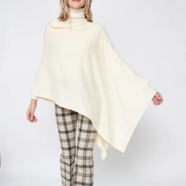 Beautiful Knit Camel Asymmetrical Poncho