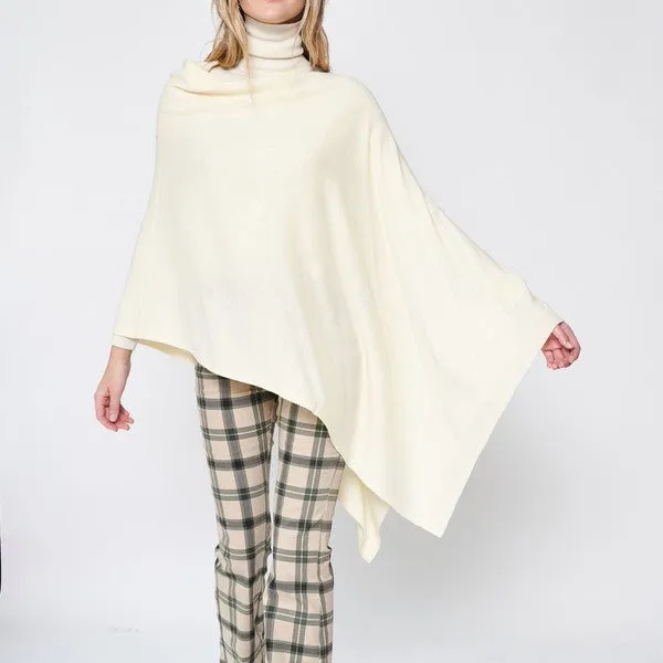 Beautiful Knit Camel Asymmetrical Poncho