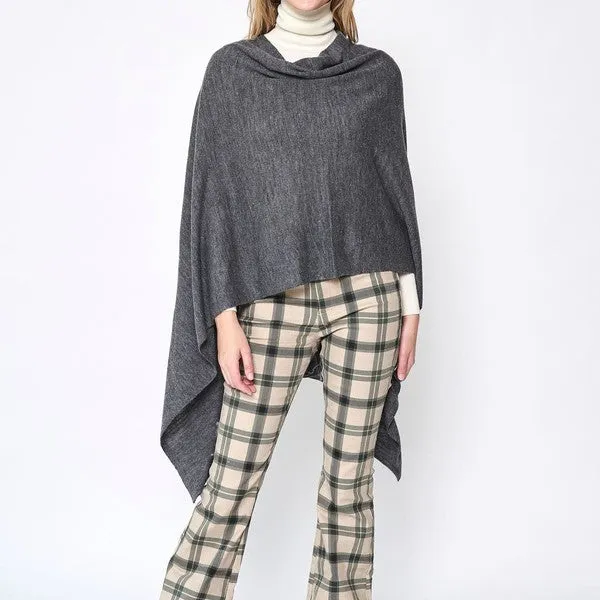 Beautiful Knit Camel Asymmetrical Poncho