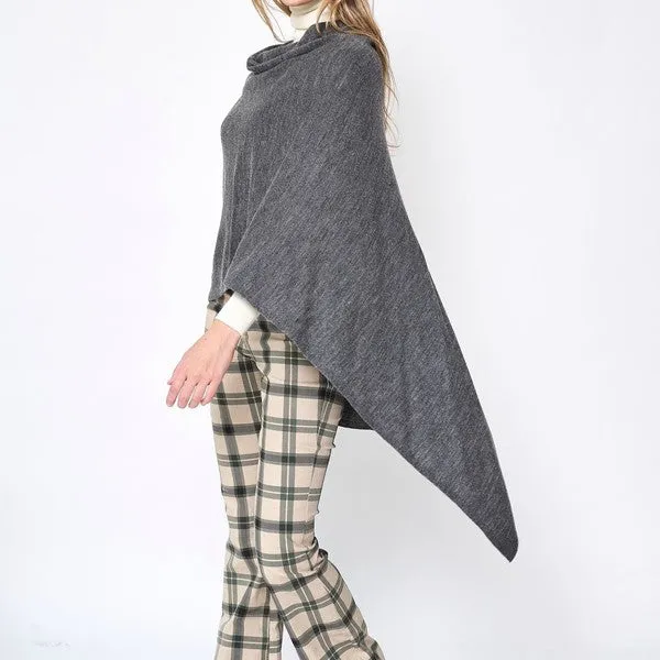 Beautiful Knit Camel Asymmetrical Poncho