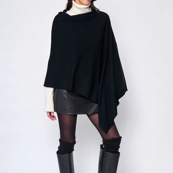 Beautiful Knit Camel Asymmetrical Poncho