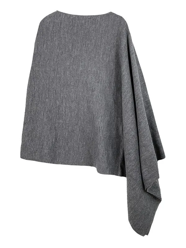 Beautiful Knit Camel Asymmetrical Poncho