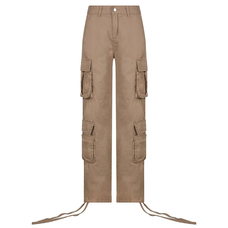 Braune lässige Cargo-E-Girl-Hose