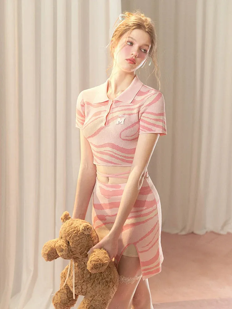 Cool Ripple Hot Water Girl Marble Knit Sweet Setup