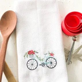 Embroidered Bicycle Kitchen Towel – Charming & Stylish Kitchen Décor