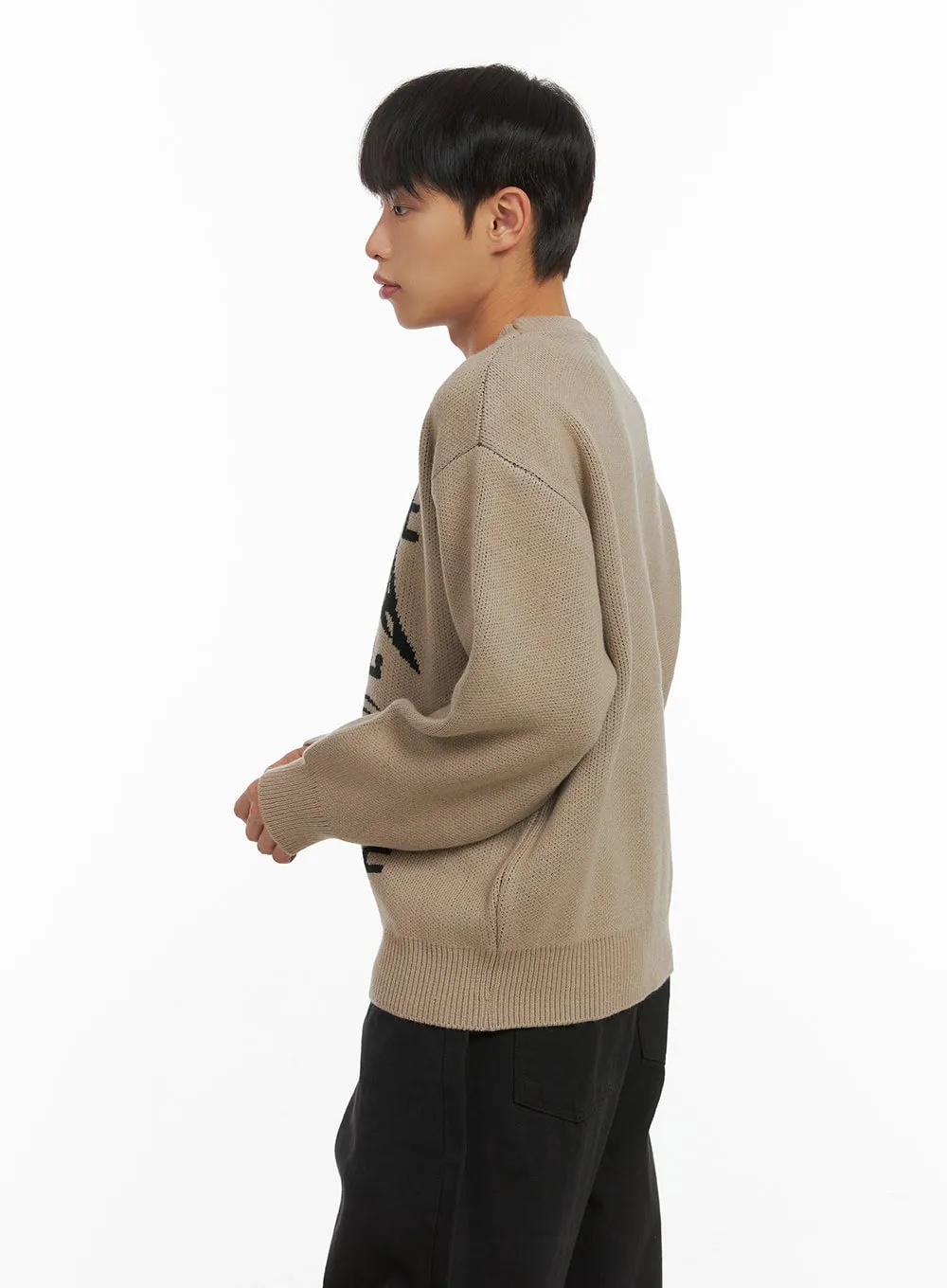 Men's Cozy Lettering Knit Sweater CO408