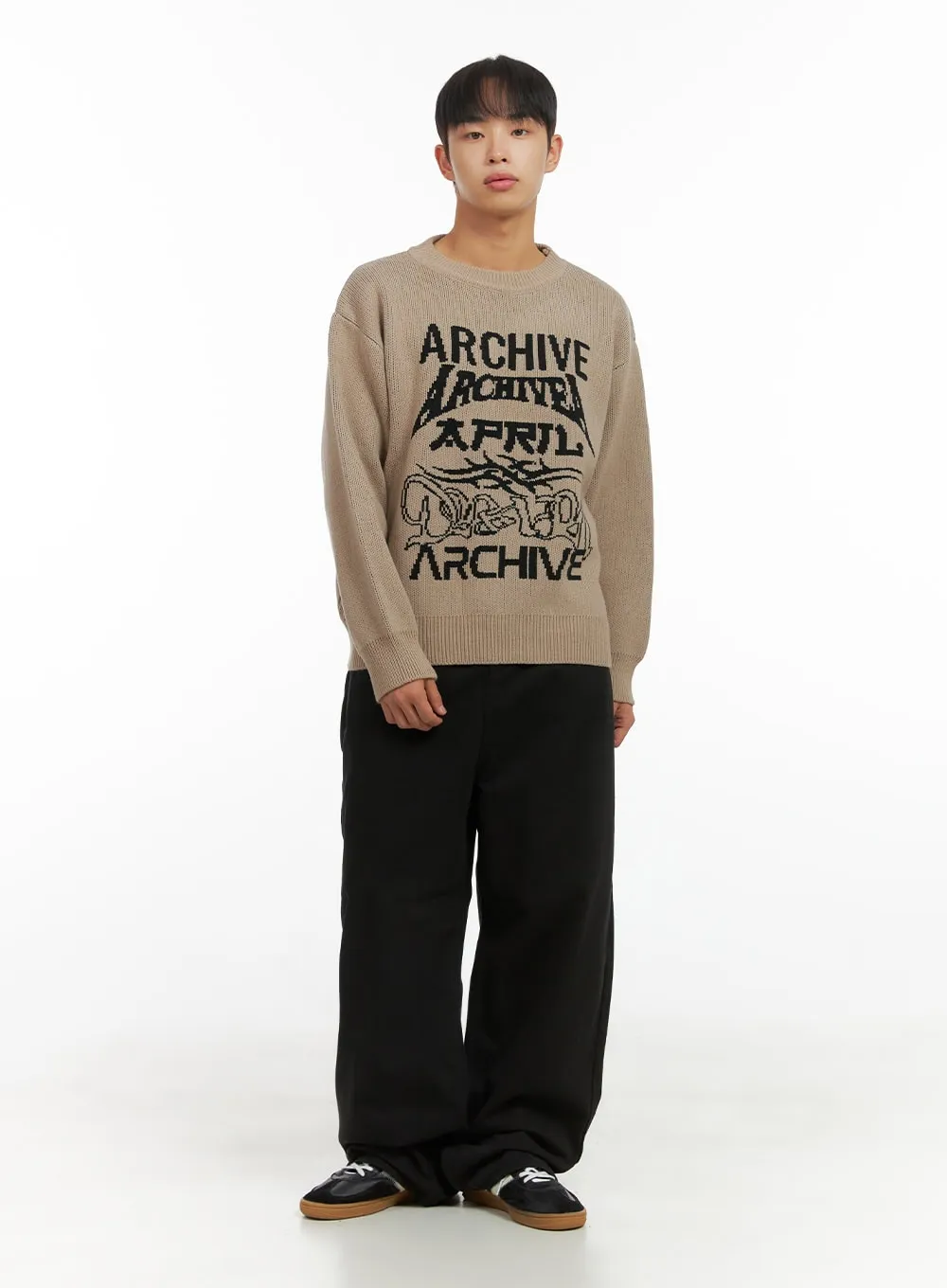 Men's Cozy Lettering Knit Sweater CO408