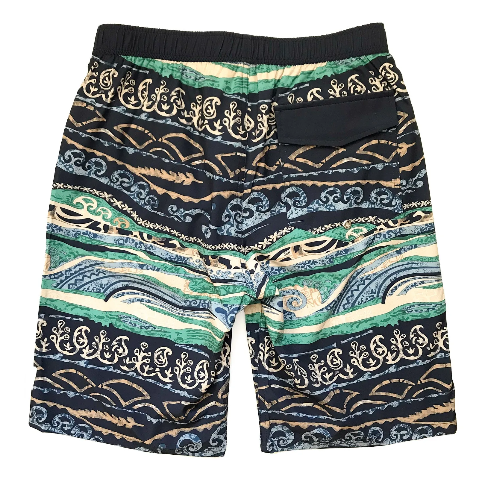 Men's Stretchy Long Boardies: Boho Beach