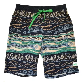 Men's Stretchy Long Boardies: Boho Beach