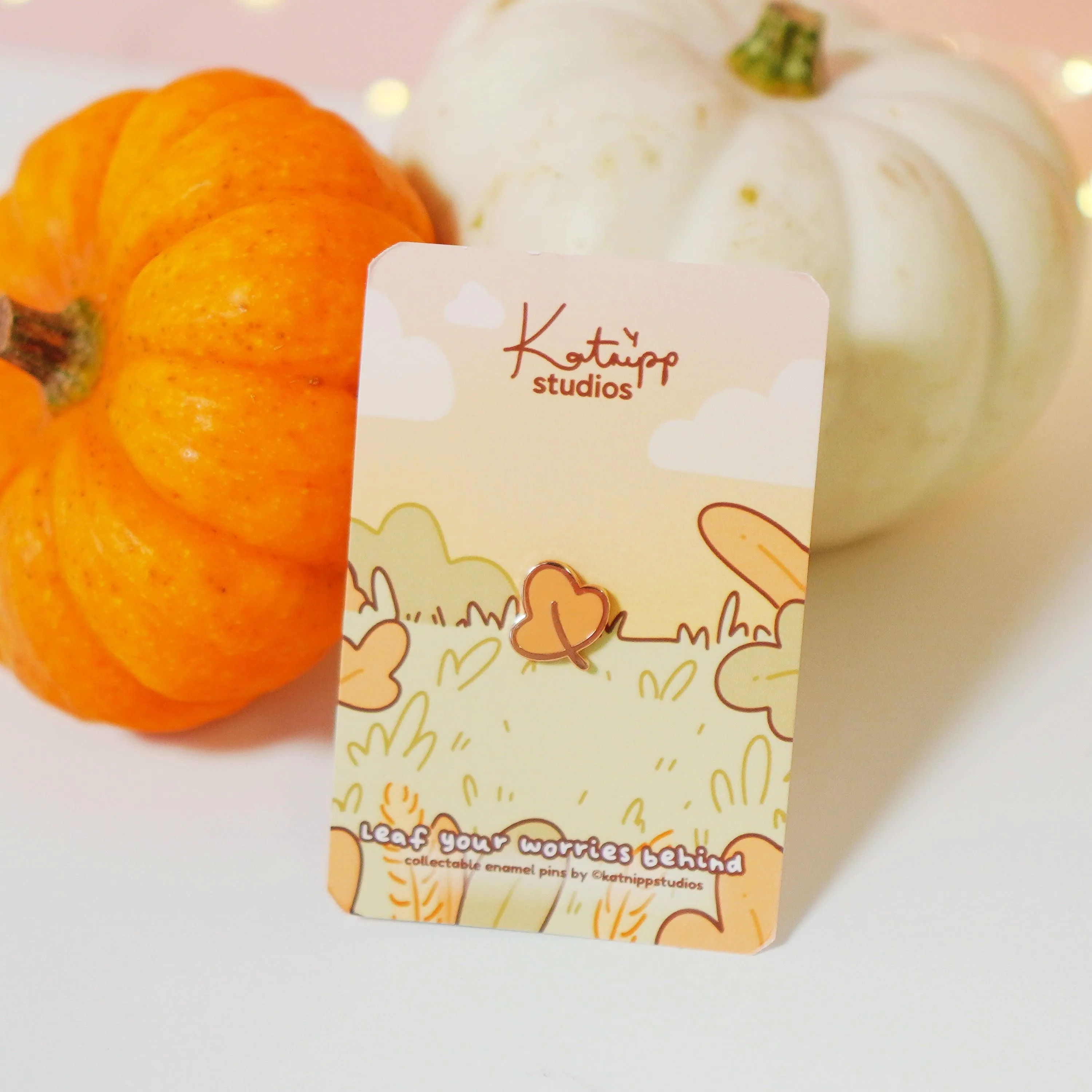 Mini Autumn Leaf Enamel Pin | Kawaii Hard Enamel Fall Pin | Cozy Autumn Accessories
