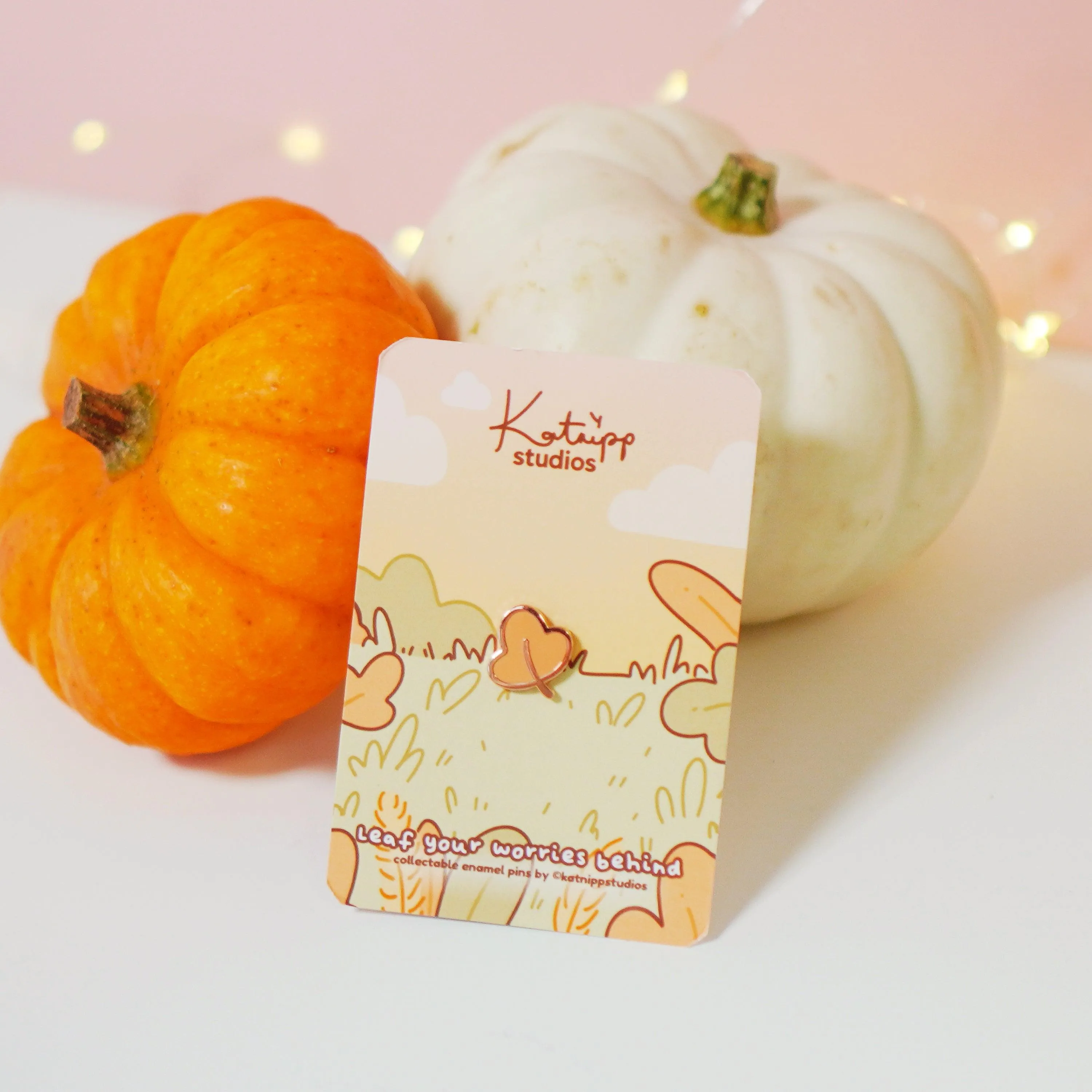 Mini Autumn Leaf Enamel Pin | Kawaii Hard Enamel Fall Pin | Cozy Autumn Accessories