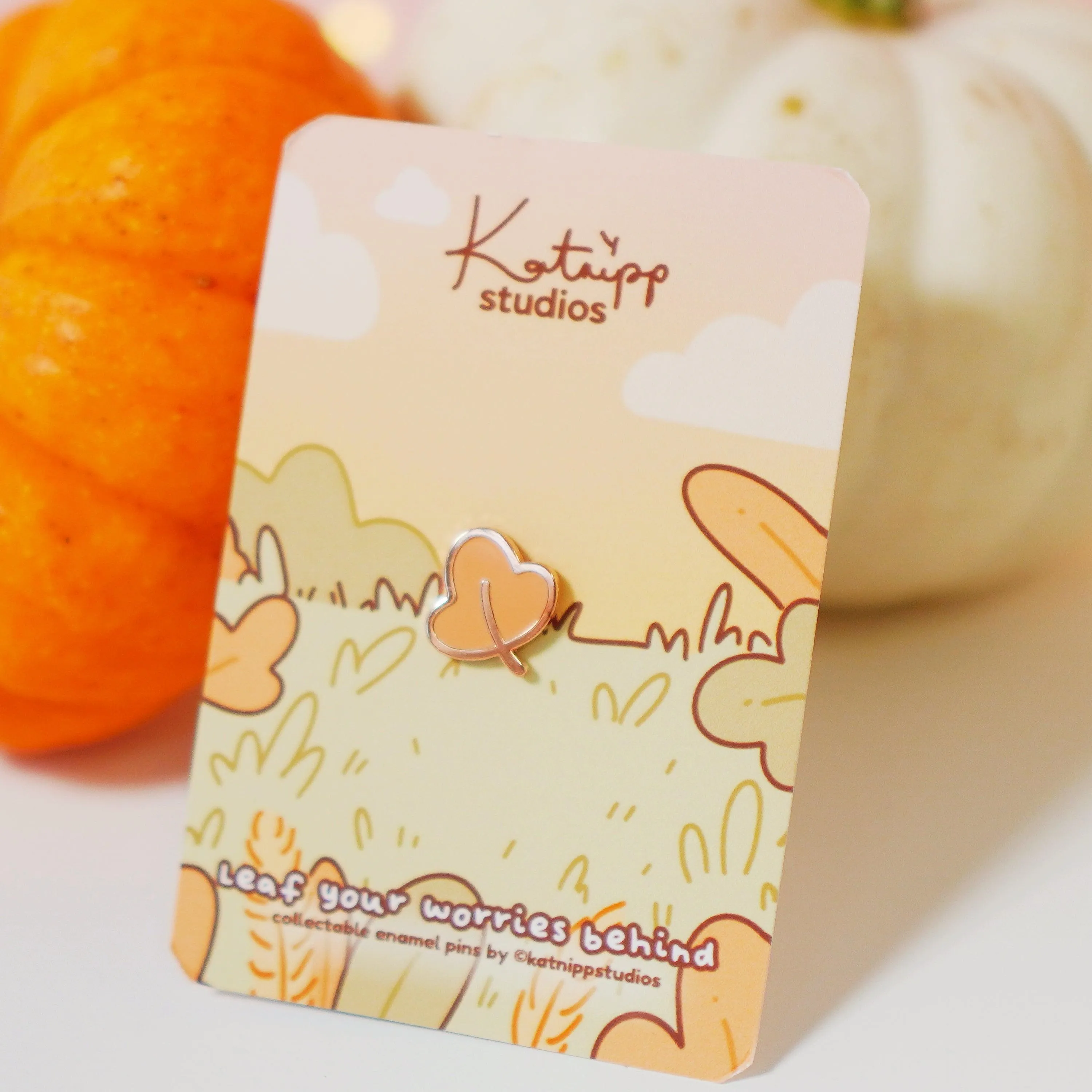Mini Autumn Leaf Enamel Pin | Kawaii Hard Enamel Fall Pin | Cozy Autumn Accessories