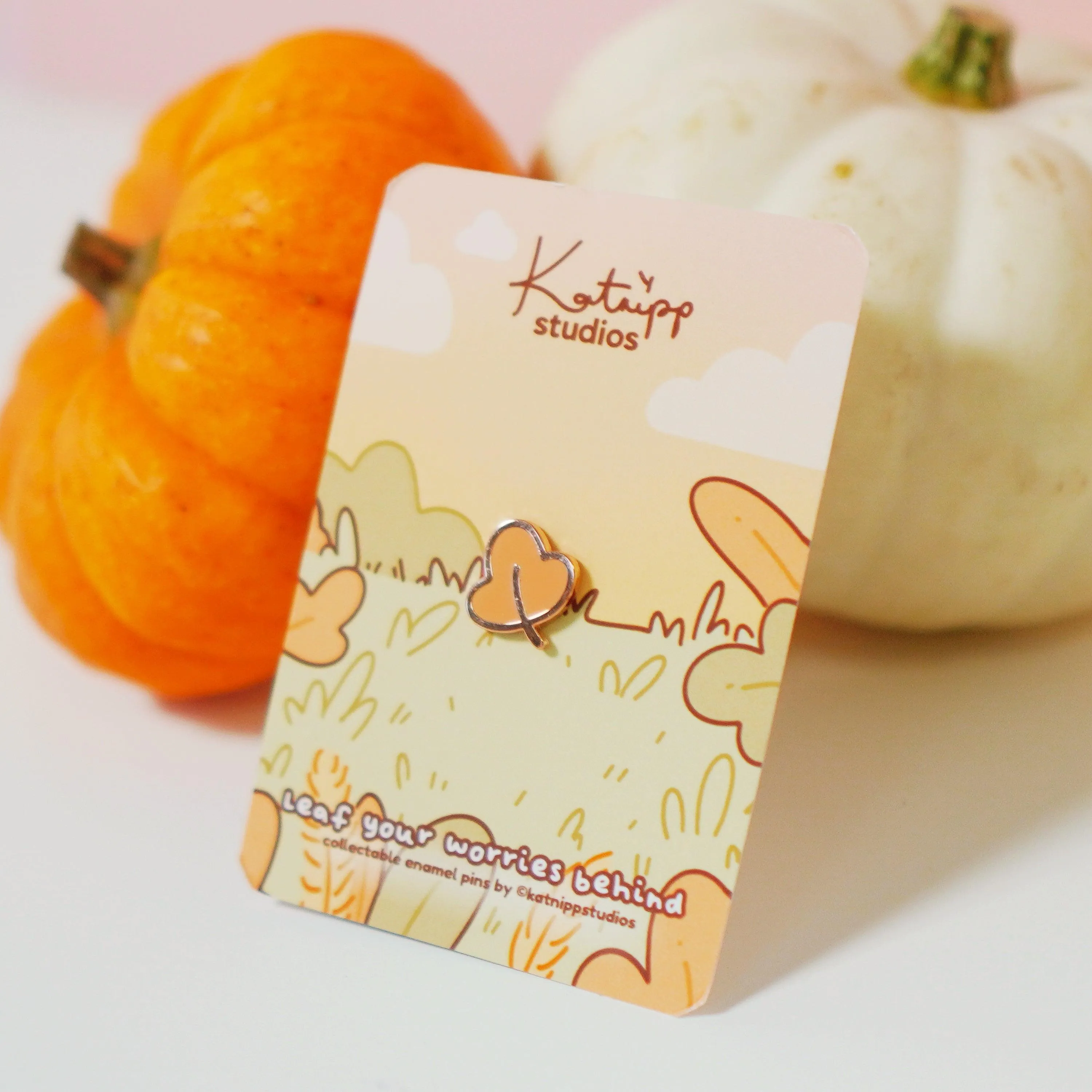 Mini Autumn Leaf Enamel Pin | Kawaii Hard Enamel Fall Pin | Cozy Autumn Accessories