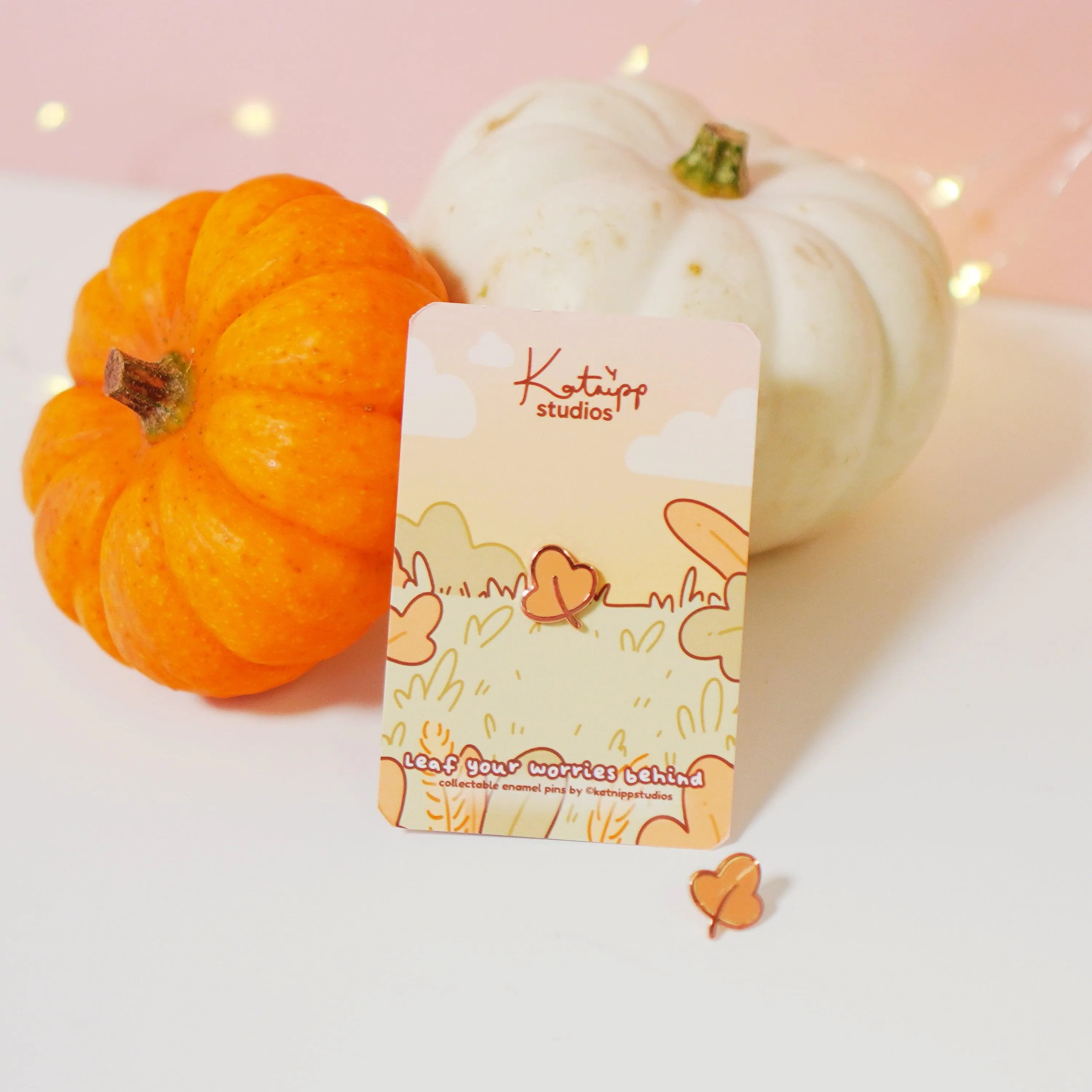 Mini Autumn Leaf Enamel Pin | Kawaii Hard Enamel Fall Pin | Cozy Autumn Accessories