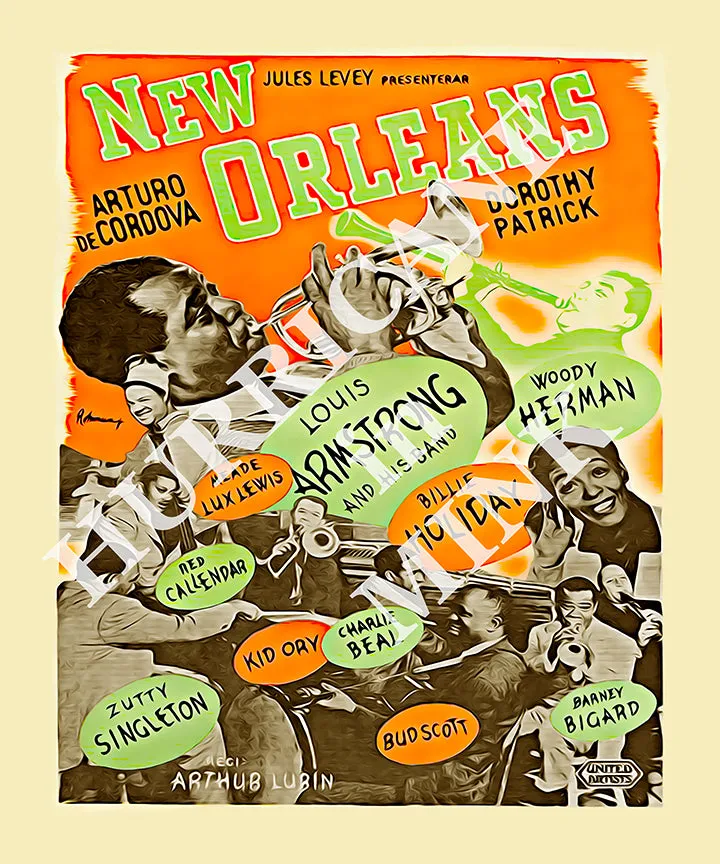 New Orleans Jazz Legends Vintage Poster Sherpa Fleece Blanket