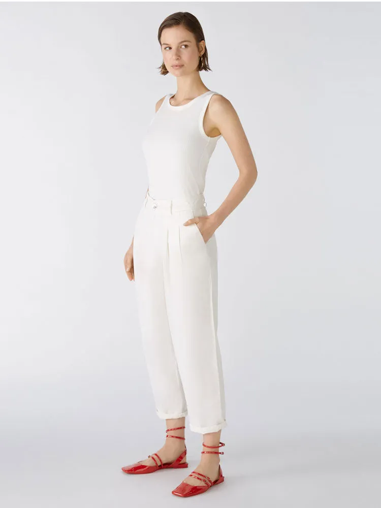 Oui The Relaxed Trousers Off White