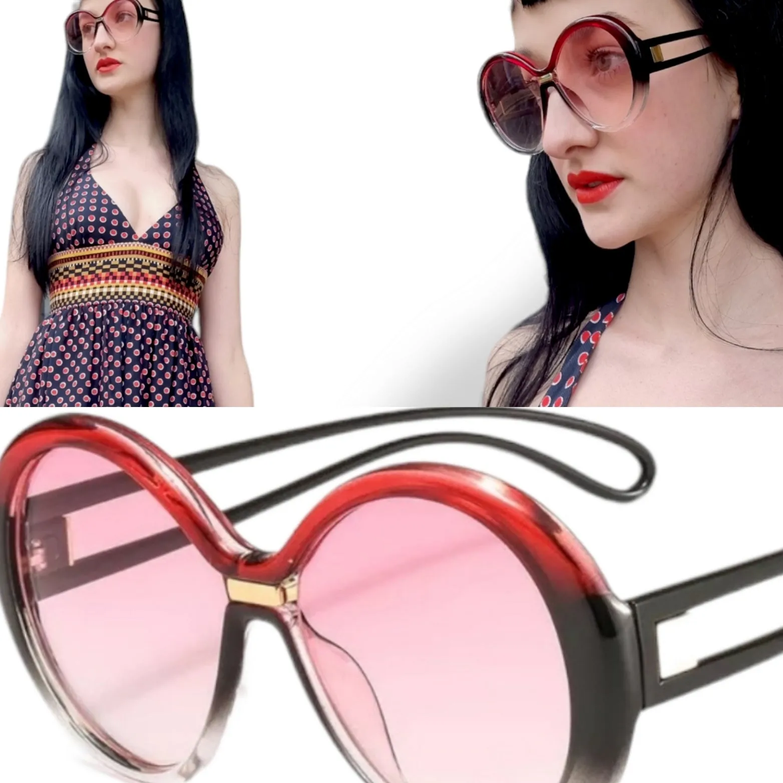 Oversized Retro Round Sunglasse