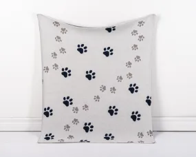 Paw Print Knit Throw