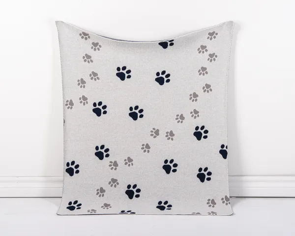 Paw Print Knit Throw