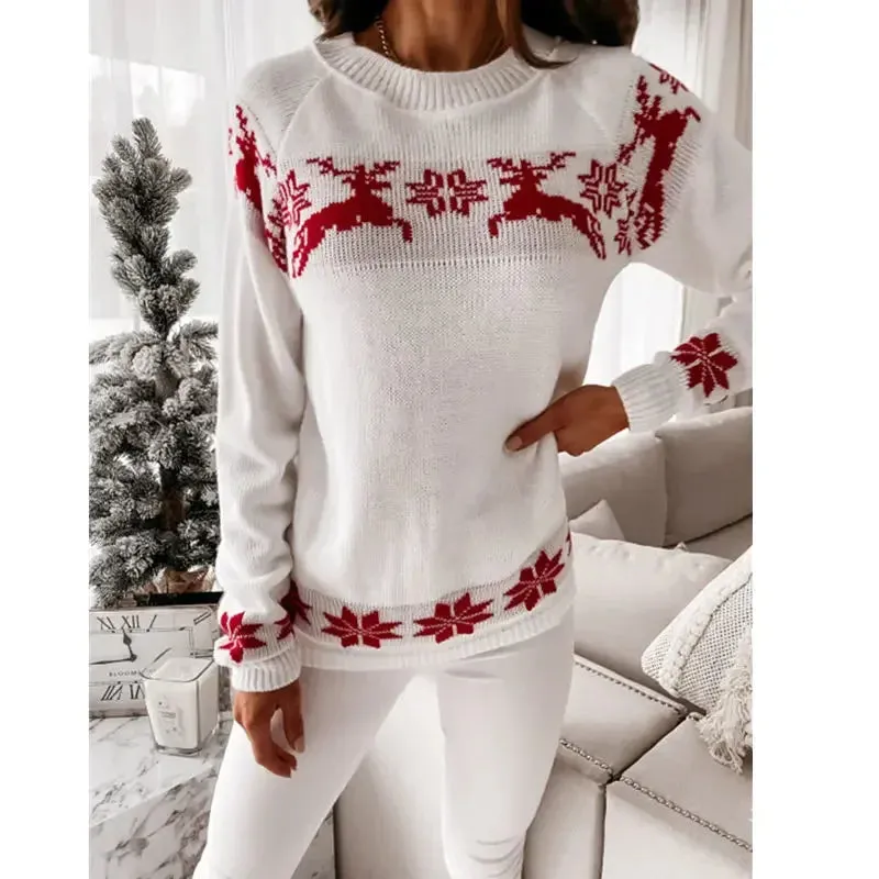 Priscilla Knitted O-neck Loose Women Sweater