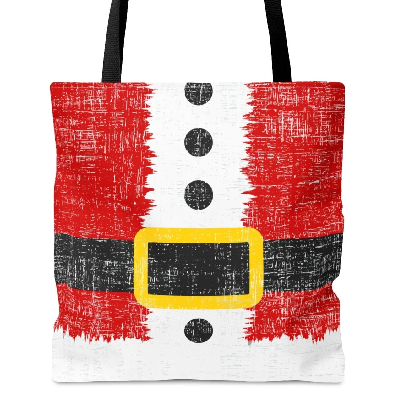 Santa's Coat and Belt Large Tote Bag: Festive Christmas Carryall