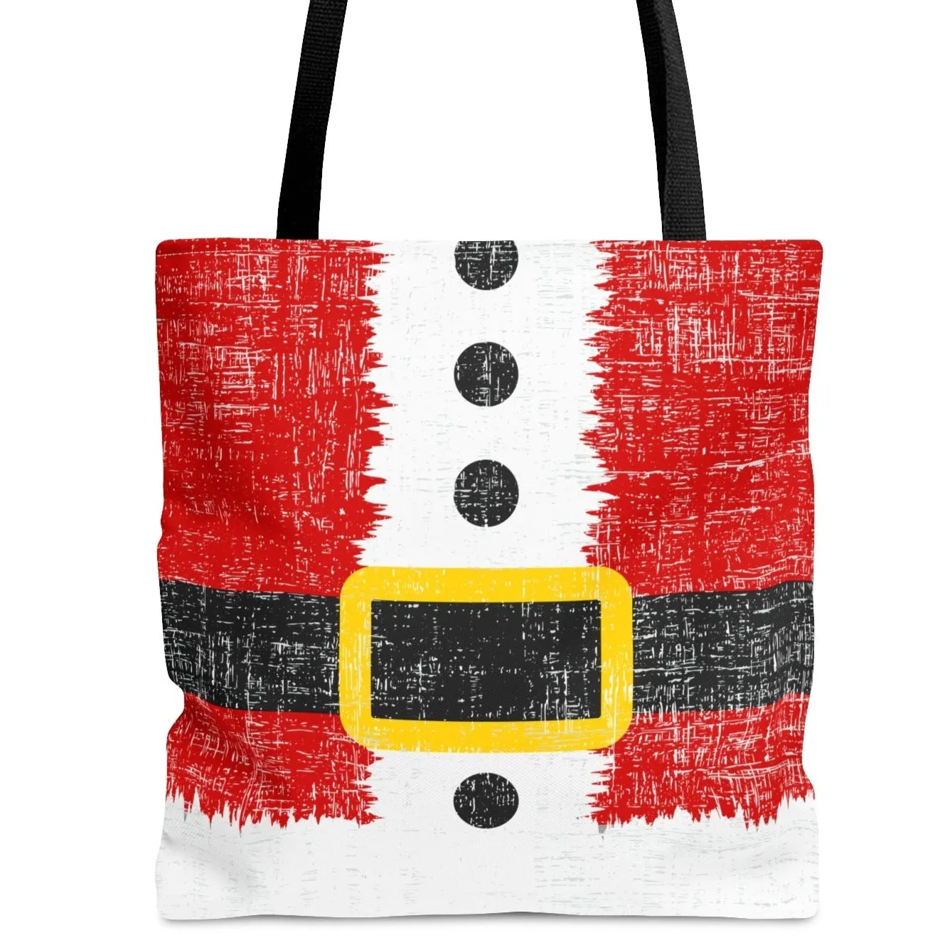 Santa's Coat and Belt Large Tote Bag: Festive Christmas Carryall