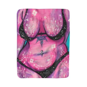 Sherpa Fleece Blanket - Flower Girl Series (#1 Pink)