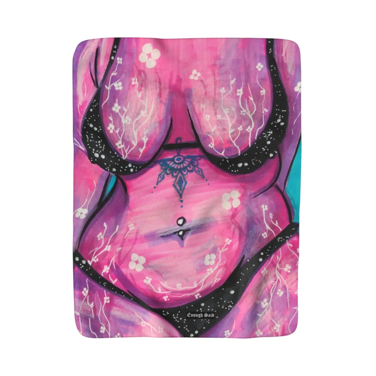 Sherpa Fleece Blanket - Flower Girl Series (#1 Pink)