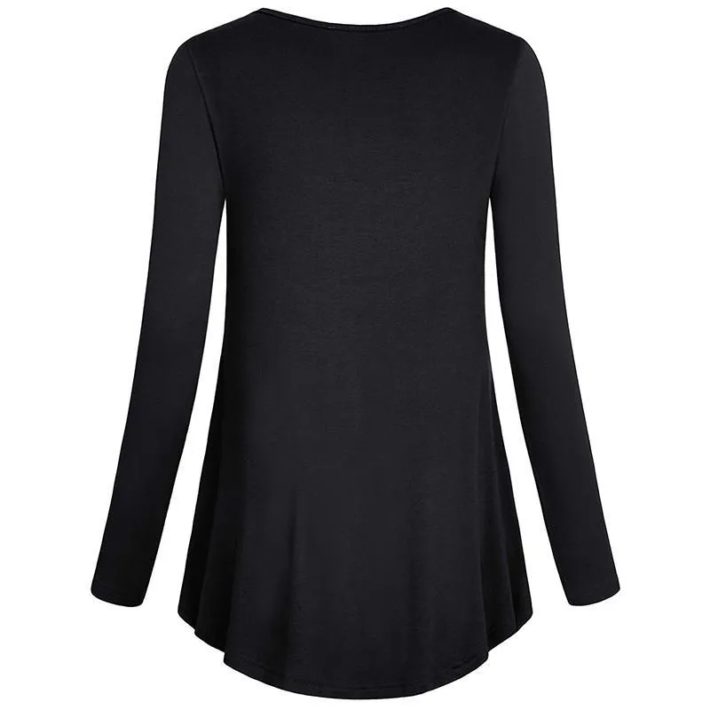 Stylish Solid Long-sleeve Maternity Nursing Top