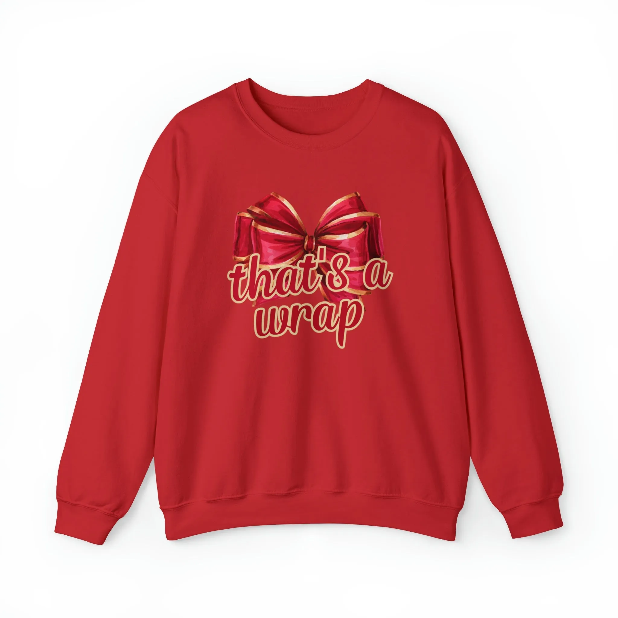 That's a Wrap: Red & Gold Christmas Bow Women's Sweatshirt