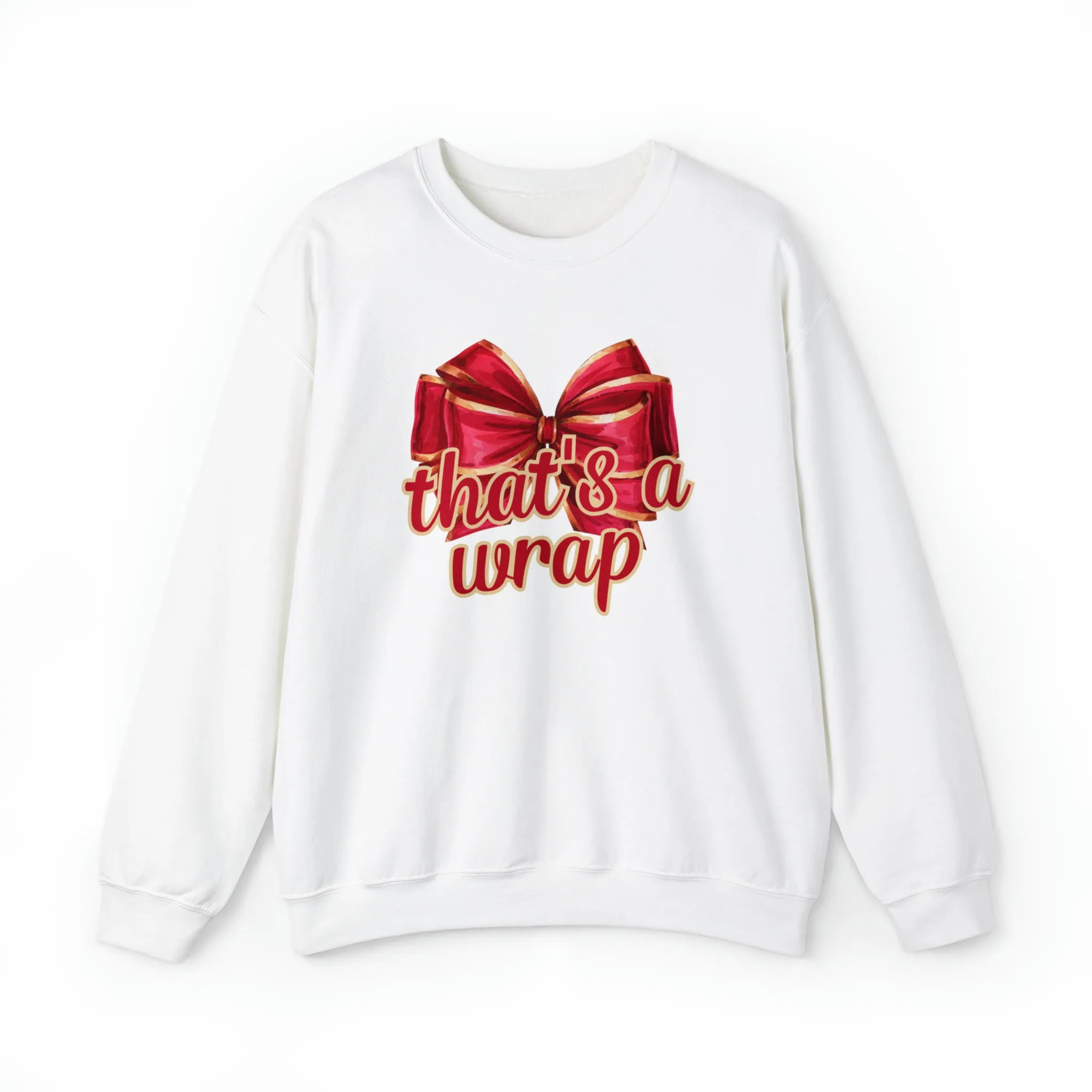 That's a Wrap: Red & Gold Christmas Bow Women's Sweatshirt
