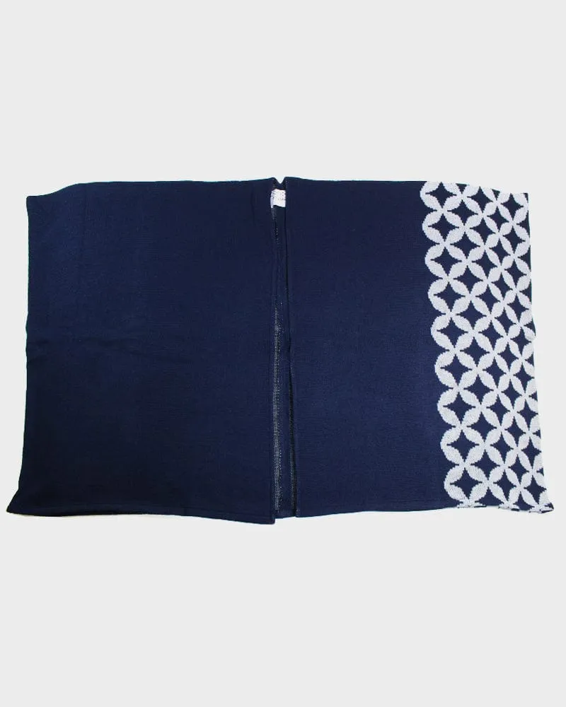 Wa-Modern Poncho, Navy with Shippou
