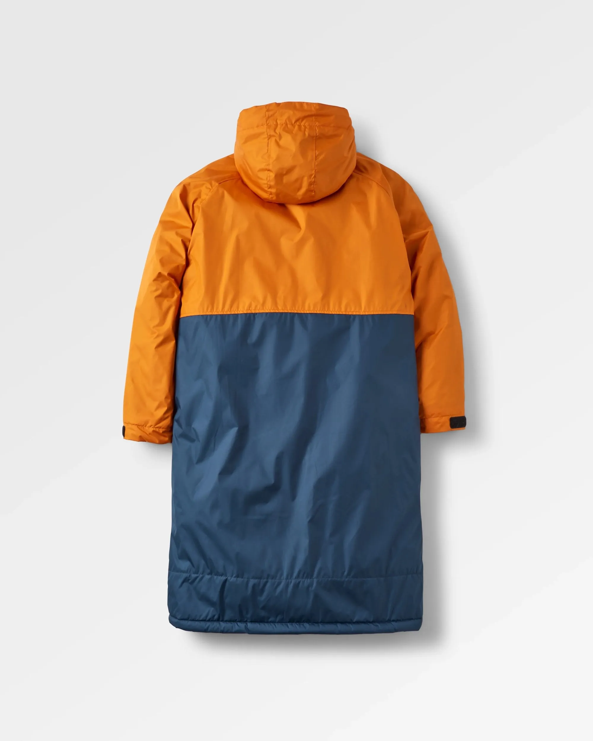 Waves Recycled Sherpa Lined Changing Robe - Sunrise Orange/Rich Navy