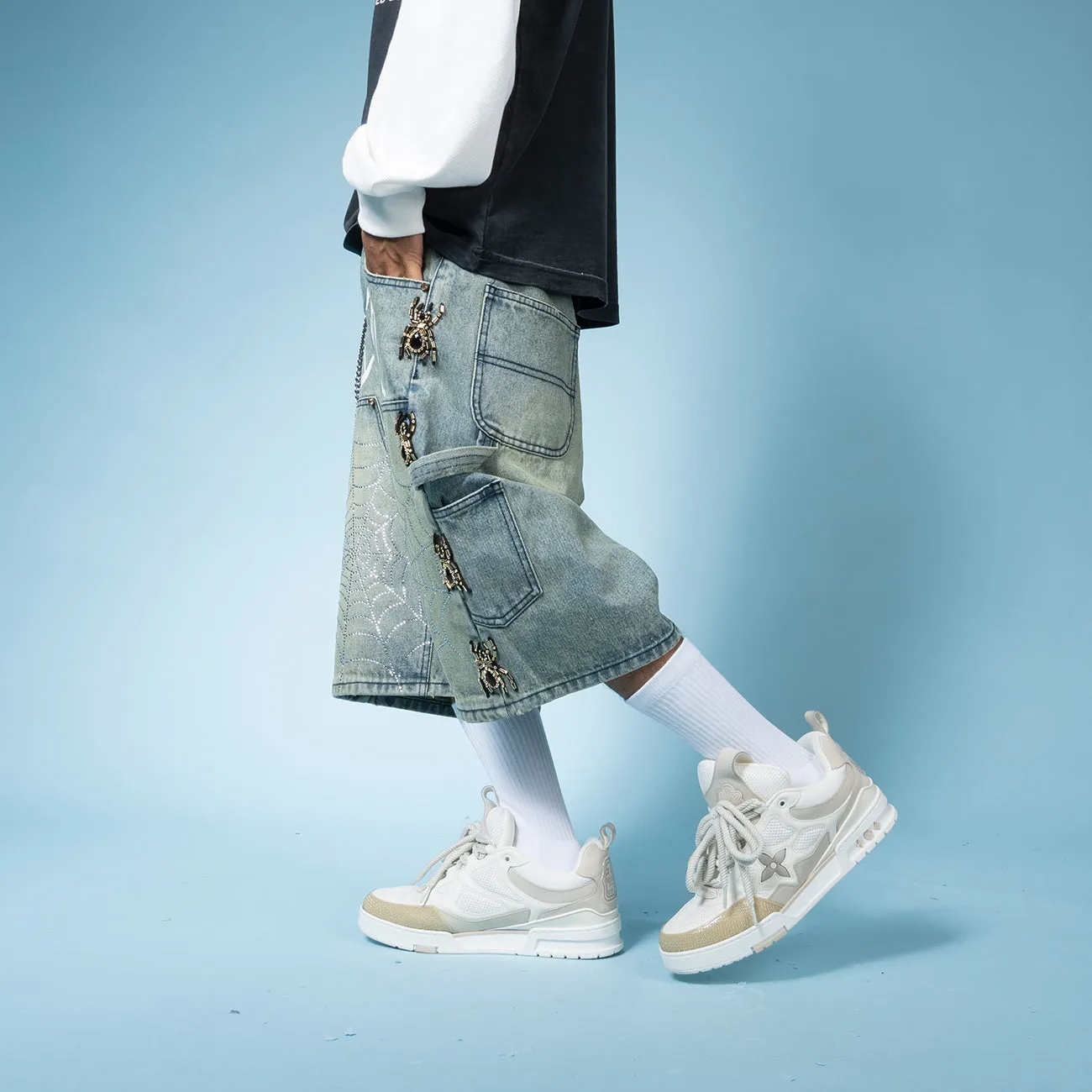 Widow Denim Shorts -Baggy