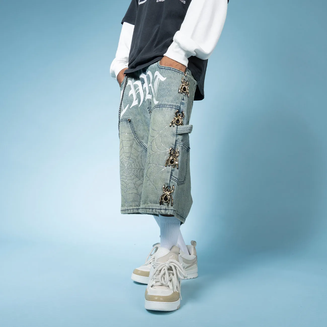 Widow Denim Shorts -Baggy