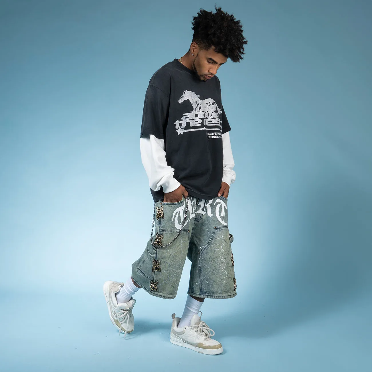 Widow Denim Shorts -Baggy