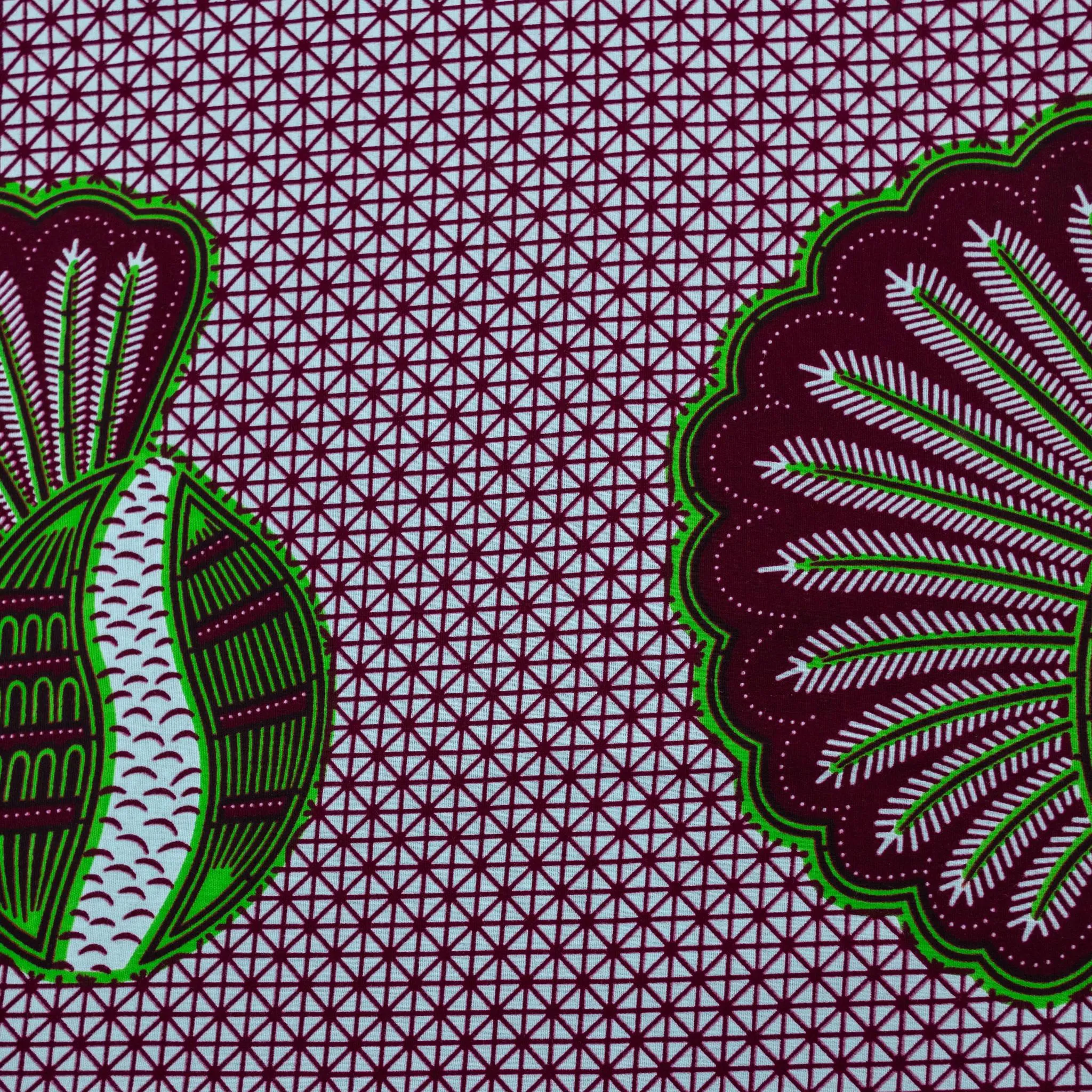 Wine & Green Wax Pint Fabric - 6 Yards
