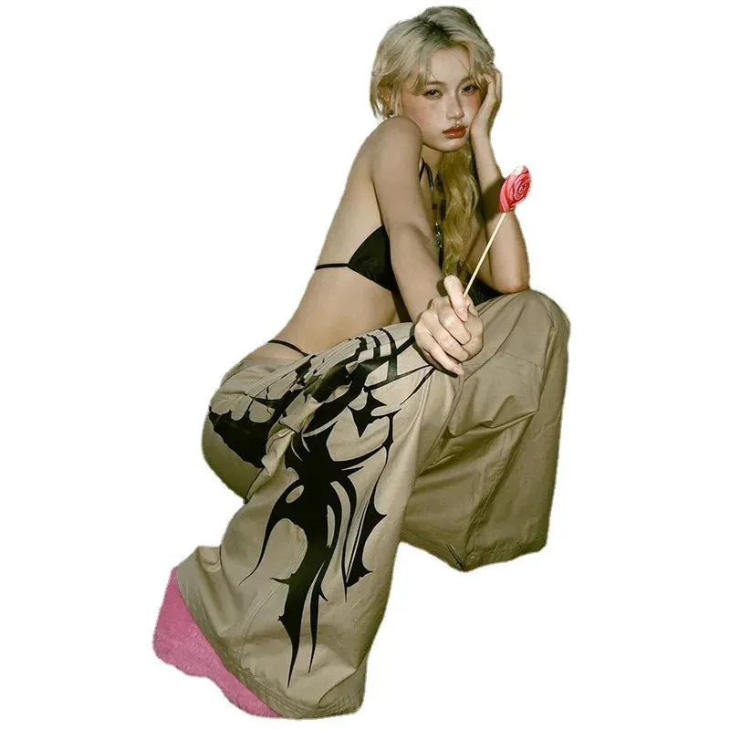Y2K Baggypants mit hoher Taille und breitem Bein