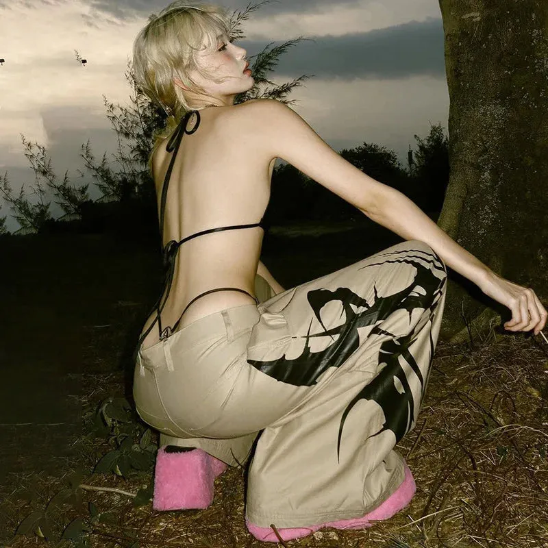 Y2K Baggypants mit hoher Taille und breitem Bein