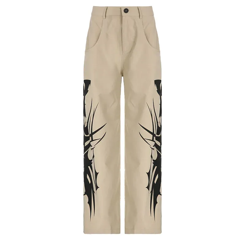 Y2K Baggypants mit hoher Taille und breitem Bein