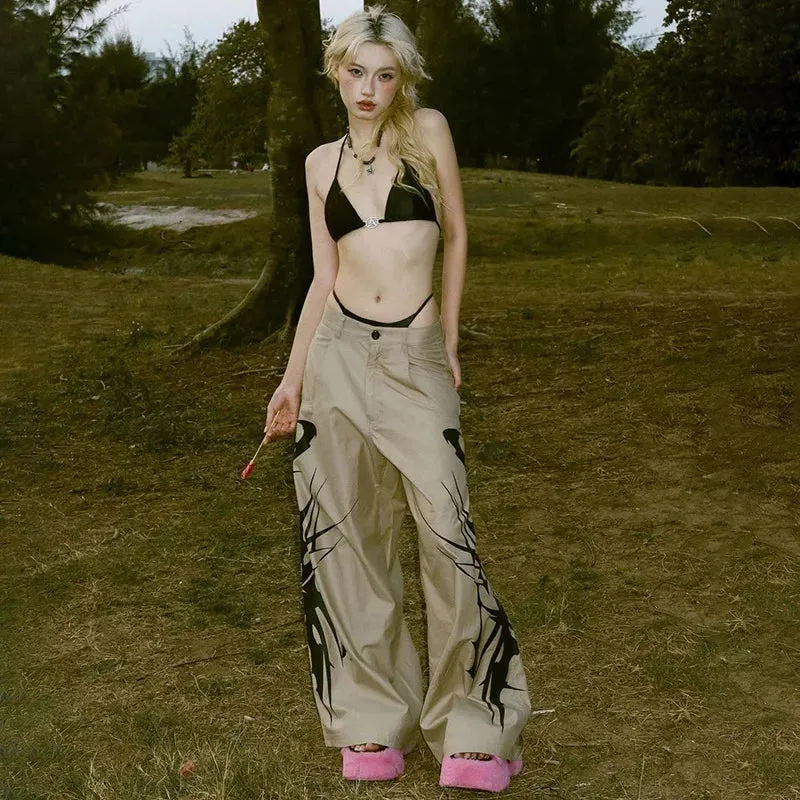 Y2K Baggypants mit hoher Taille und breitem Bein
